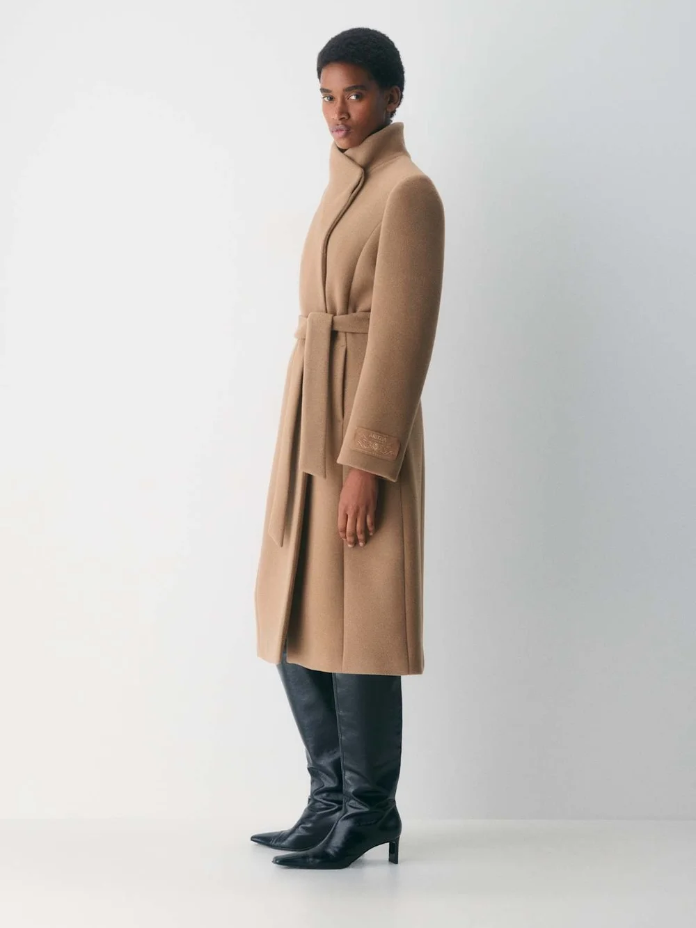 Aritzia Connor Camel Wrap Belted Soft Wool Cashmere Coat - Picture 2 of 10